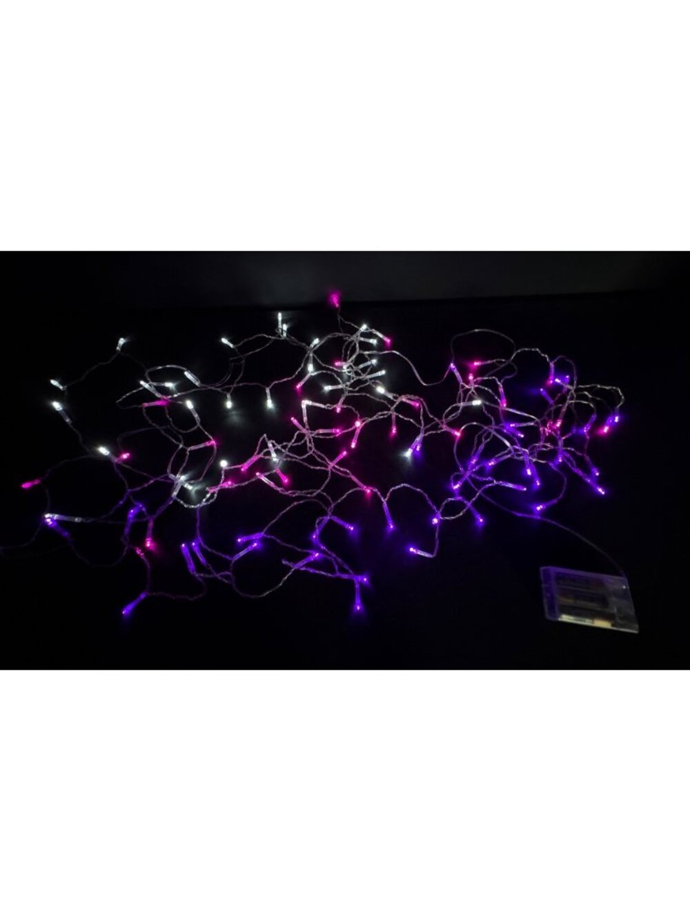 String Lights Battery-Powered LED Purple & White Glow Indoor/Outdoor Use DIY
